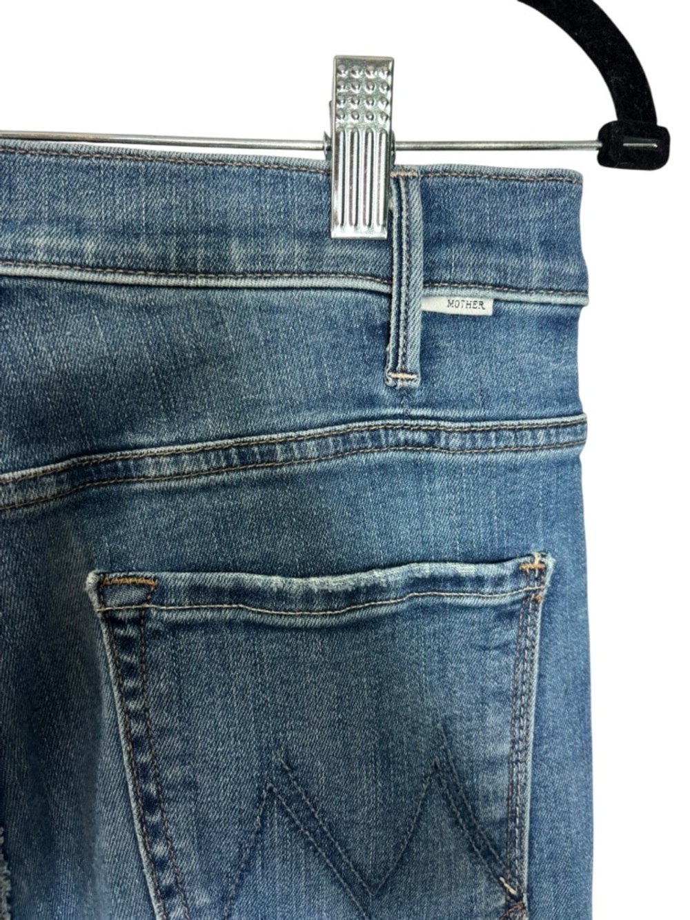 Mother The Hustler Ankle Fray High Rise Stretch Denim Jeans in Healing Jar SZ 30 - Picture 7 of 16